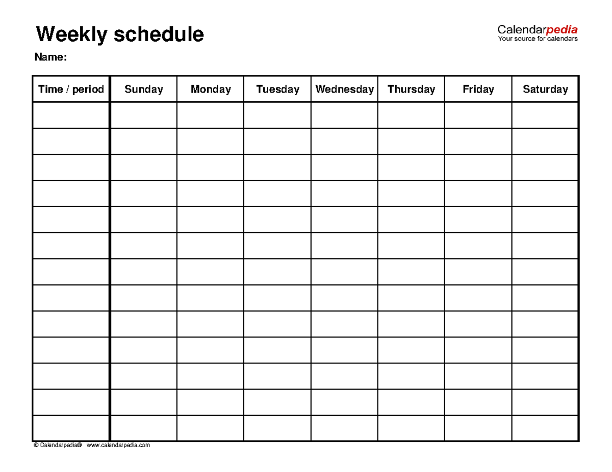 Weekly schedule sunday to saturday - MBBS pharmacology - Weekly ...