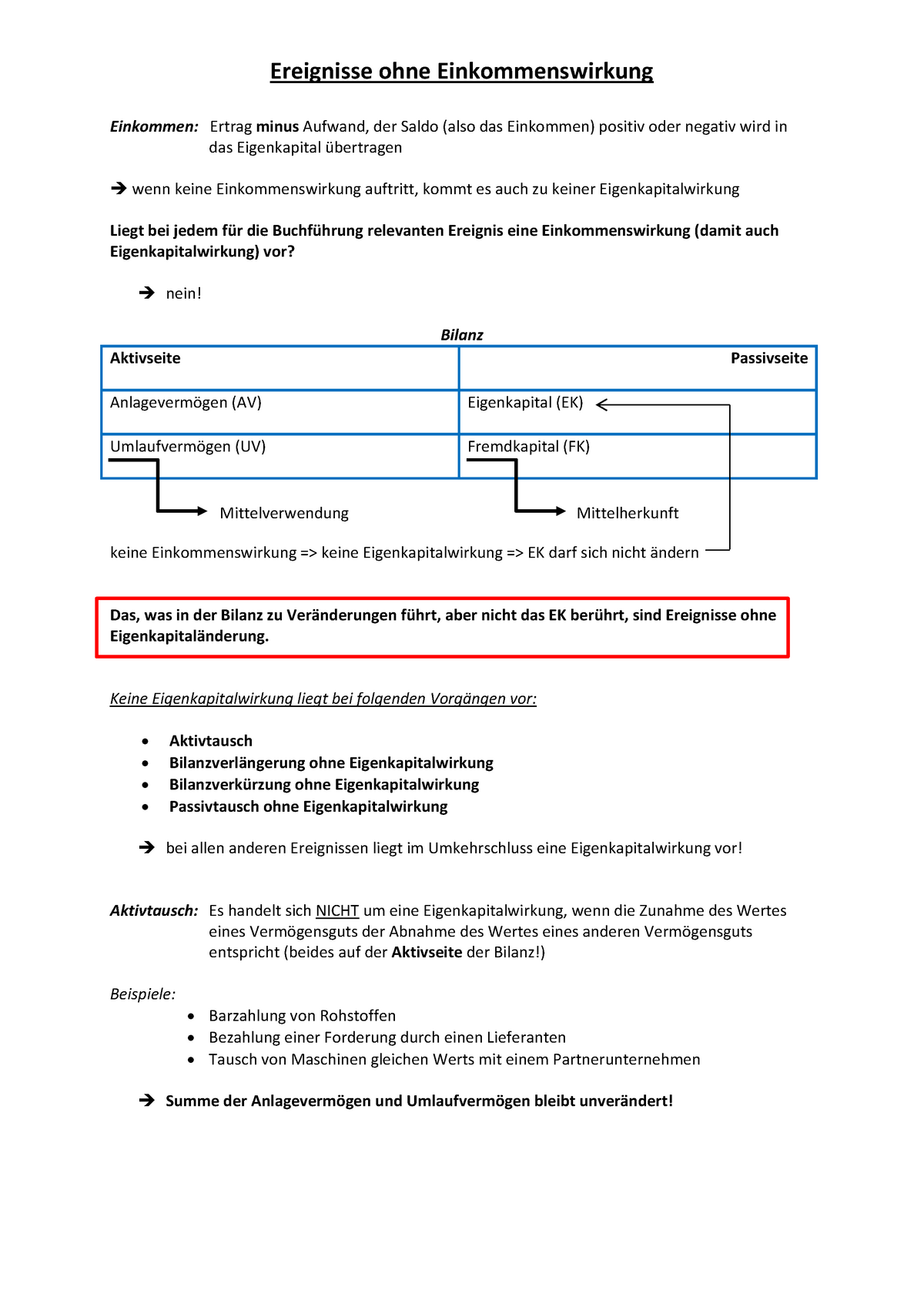 Ereignisse Ohne Einkommenswirkung Ereignisse Ohne Einkommenswirkung Einkommen Ertrag Minus Aufwand Der Saldo Also Das Einkommen Positiv Oder Negativ Wird In Das Studocu