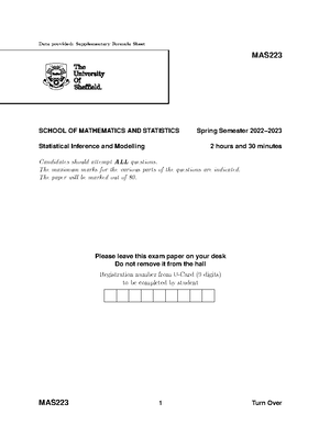 MAS223 Sem 2 Lecture Notes - MAS223 Semester 2 Module Information 1 ...