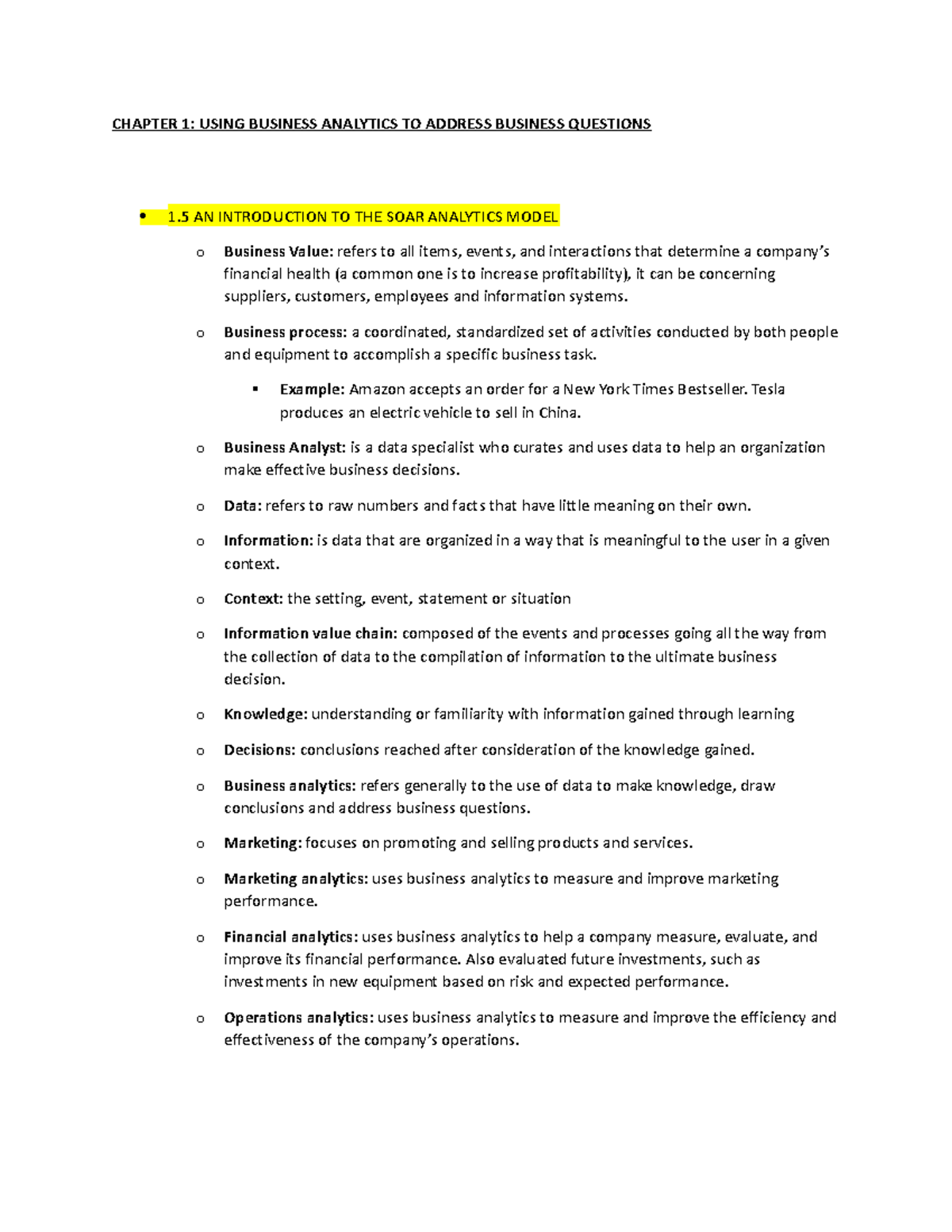 Chapter 1 - .... - CHAPTER 1: USING BUSINESS ANALYTICS TO ADDRESS ...