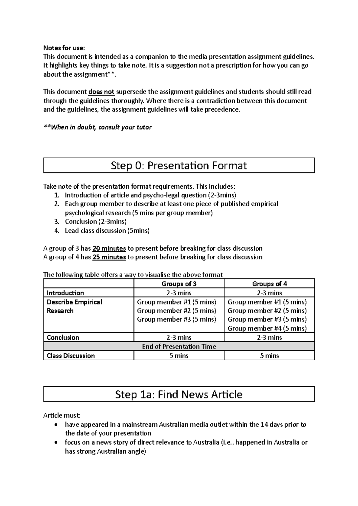 PSYC3301 Assignment explainer - Notes for use: This document is ...