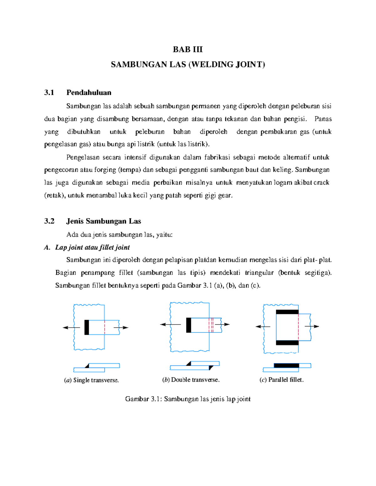 Minggu-2 - good - BAB III SAMBUNGAN LAS (WELDING JOINT) 3 Pendahuluan ...