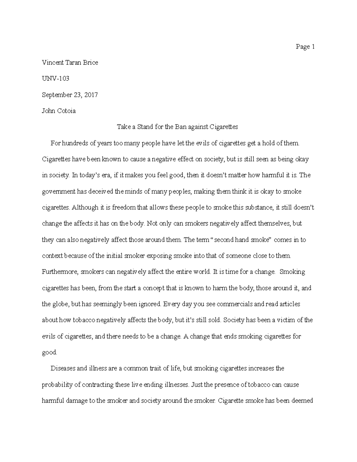 university of vermont essay questions