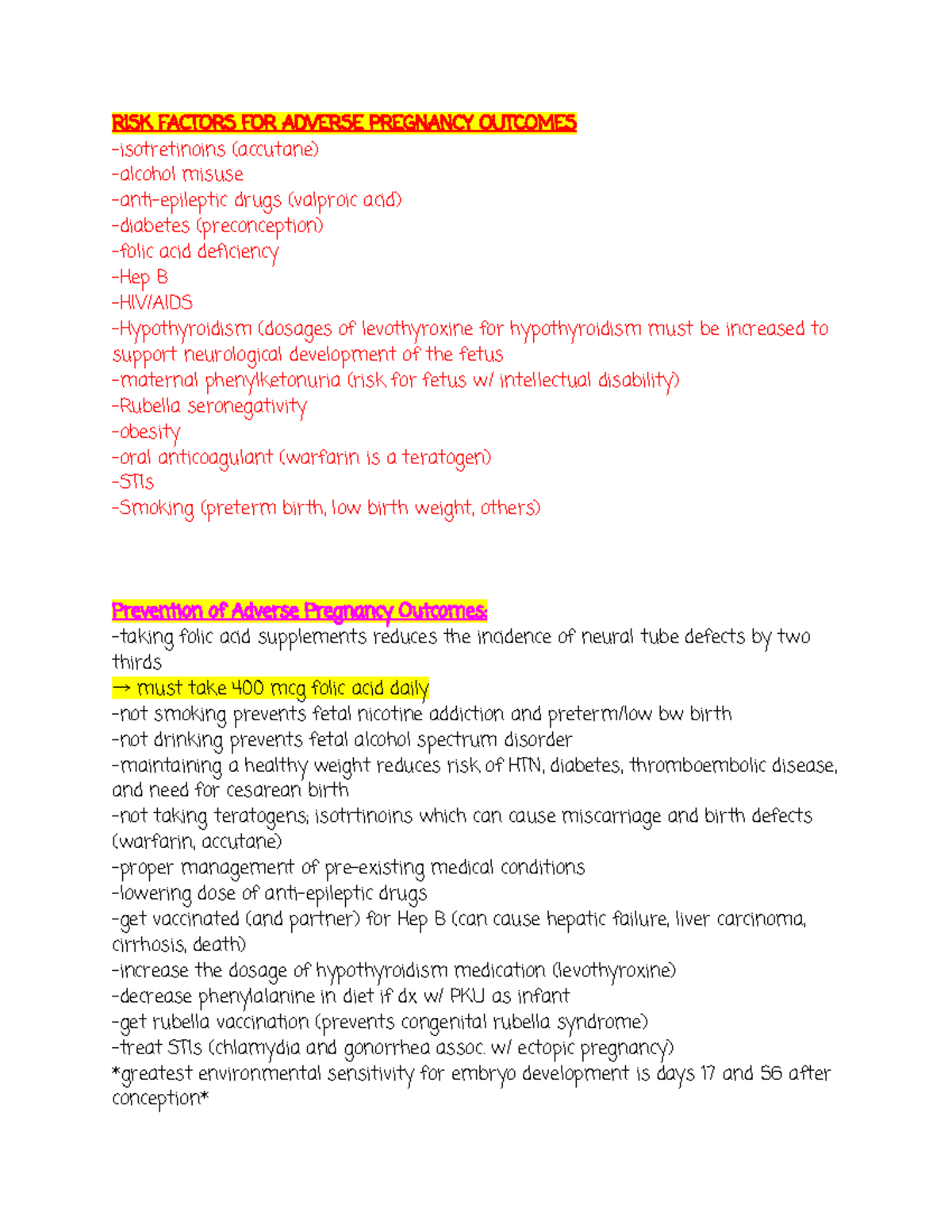 Chapter 12 Nursing Management During Pregnancy - RISK FACTORS FOR ...