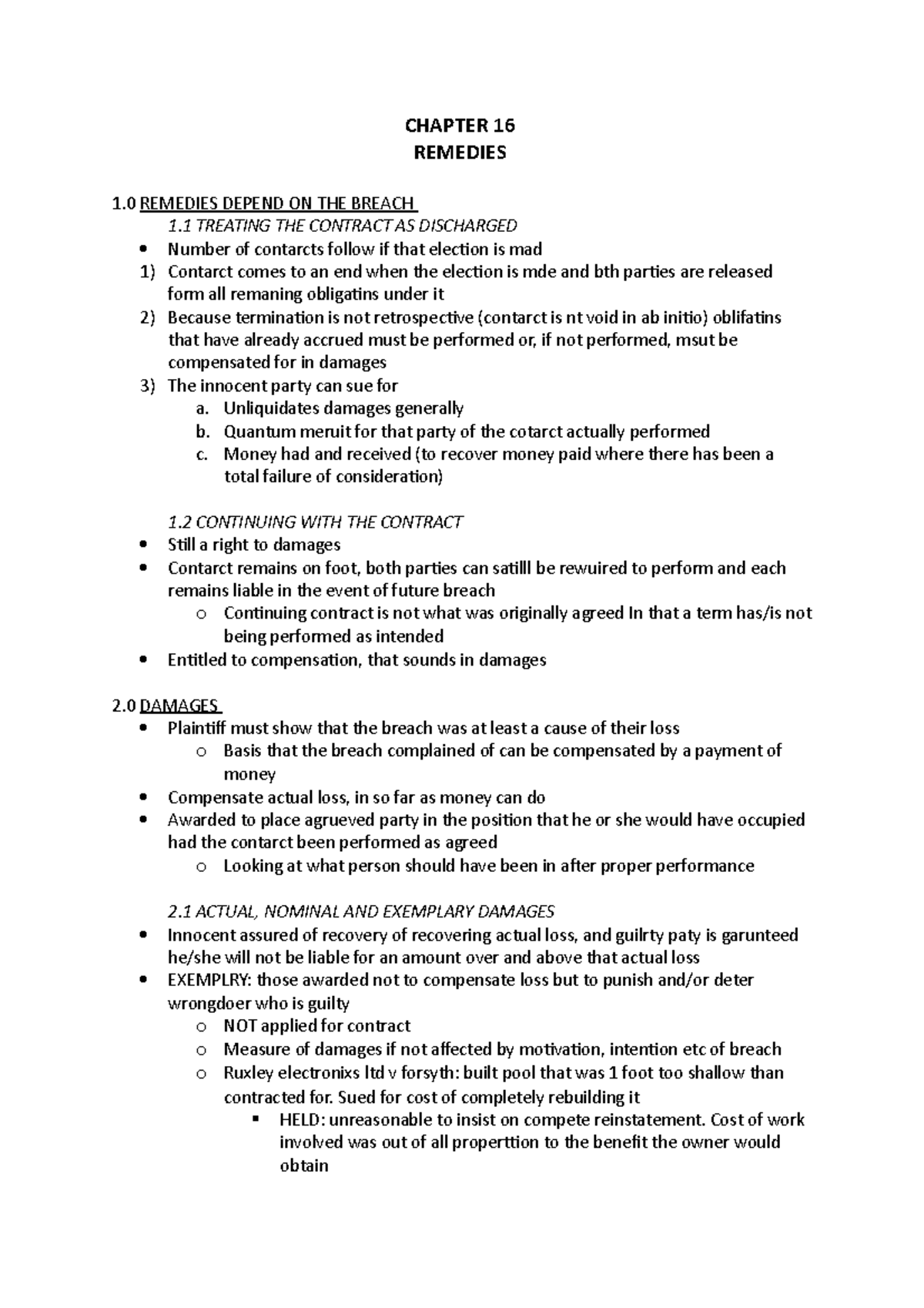 Chapter 16 - Summary Introduction To The Law Of Contract - CHAPTER 16 ...