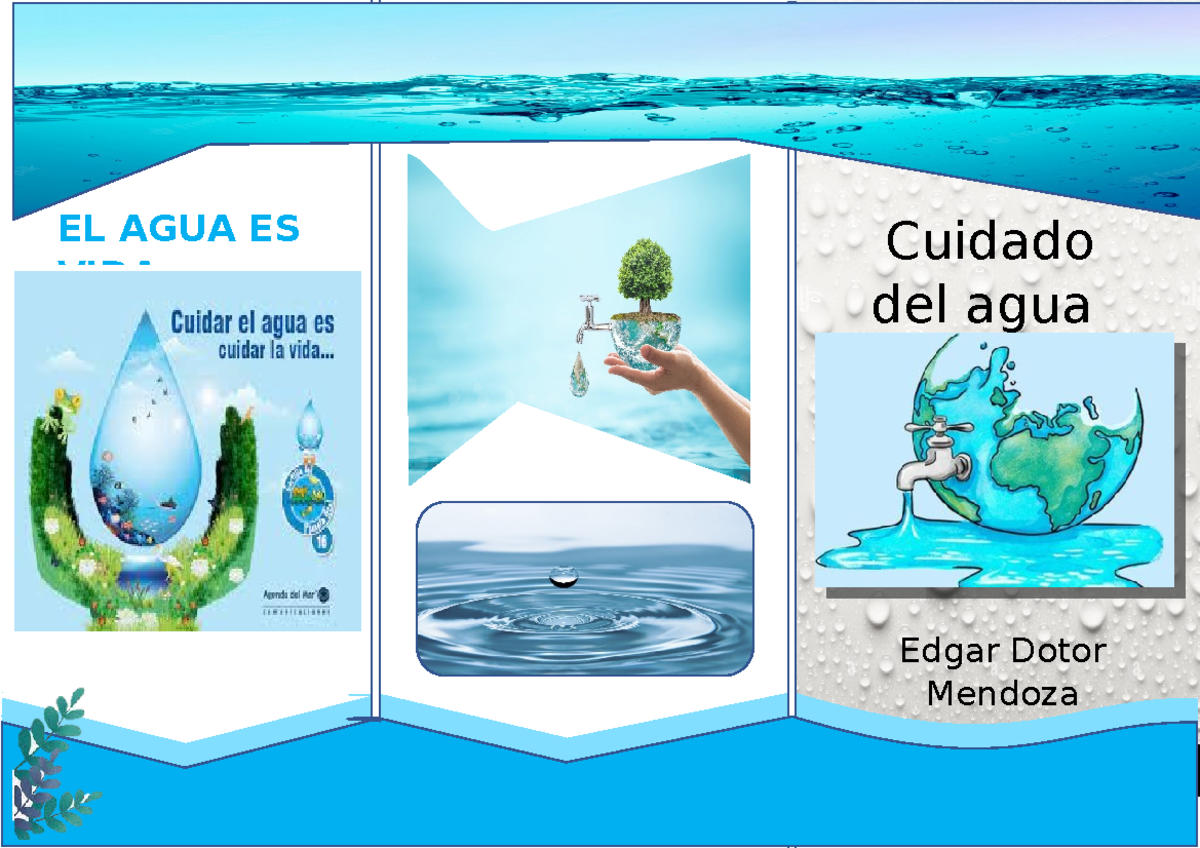 Triptico Cuidado DEL AGUA - Cuidado del agua EL AGUA ES VIDA Edgar ...