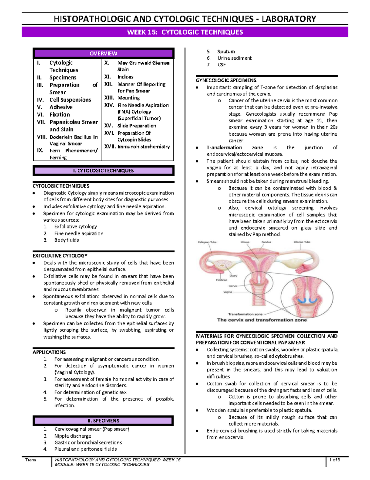 Histopathology Laboratory - Week 15 - Trans HISTOPATHOLOGY AND ...