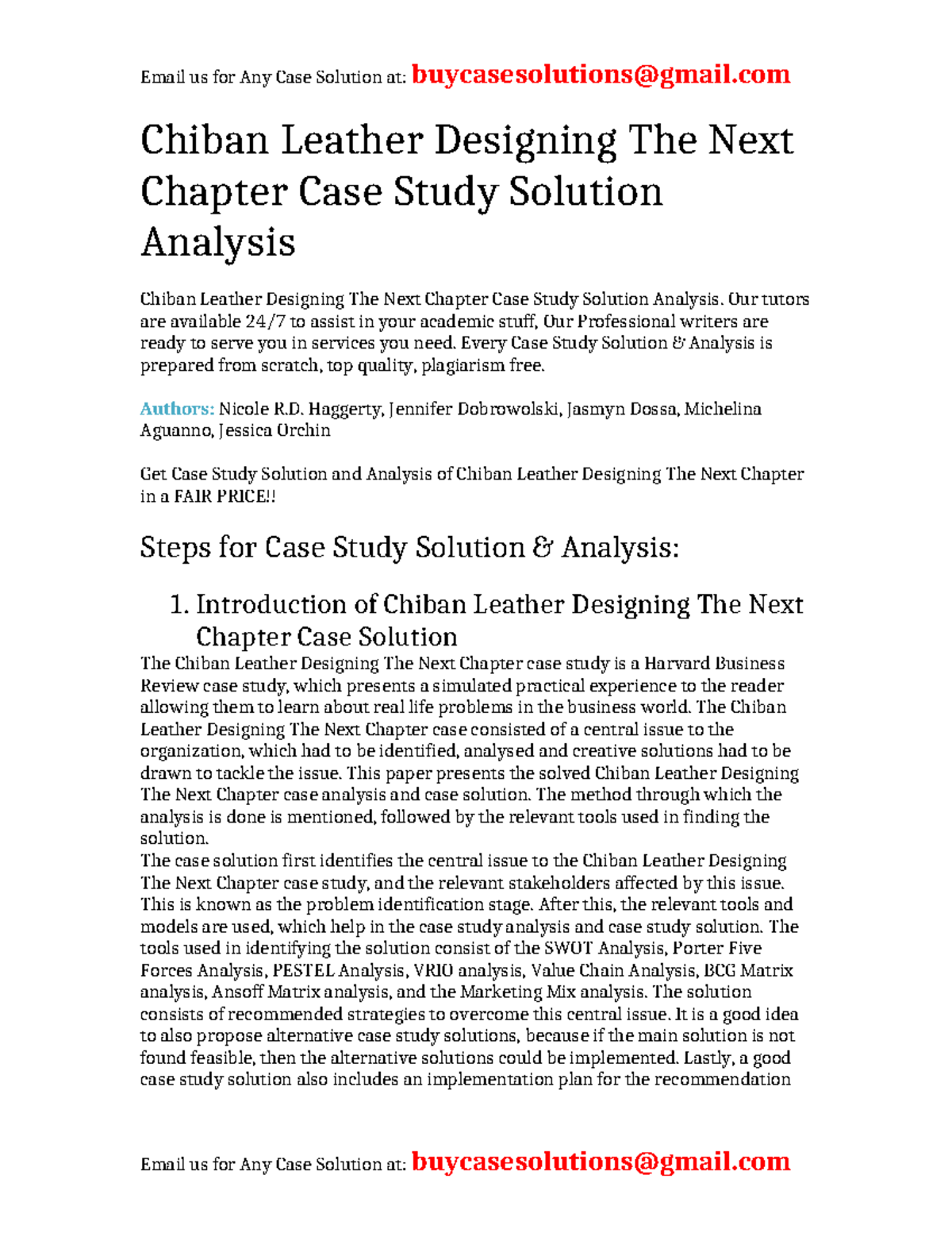 Solution Chiban Leather Designing The Next Chapter Case Study - Chiban ...