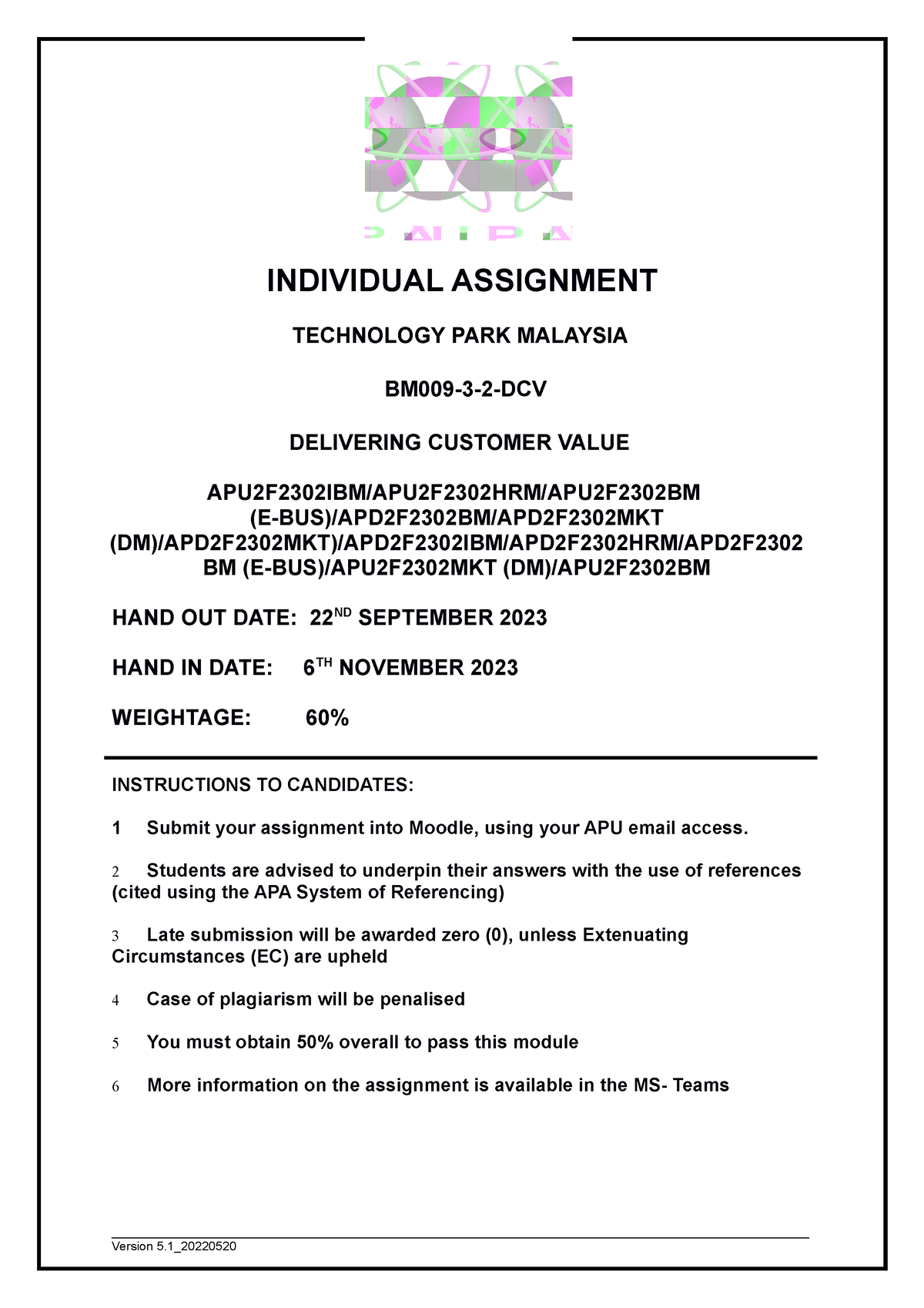 dcu assignment cover sheet