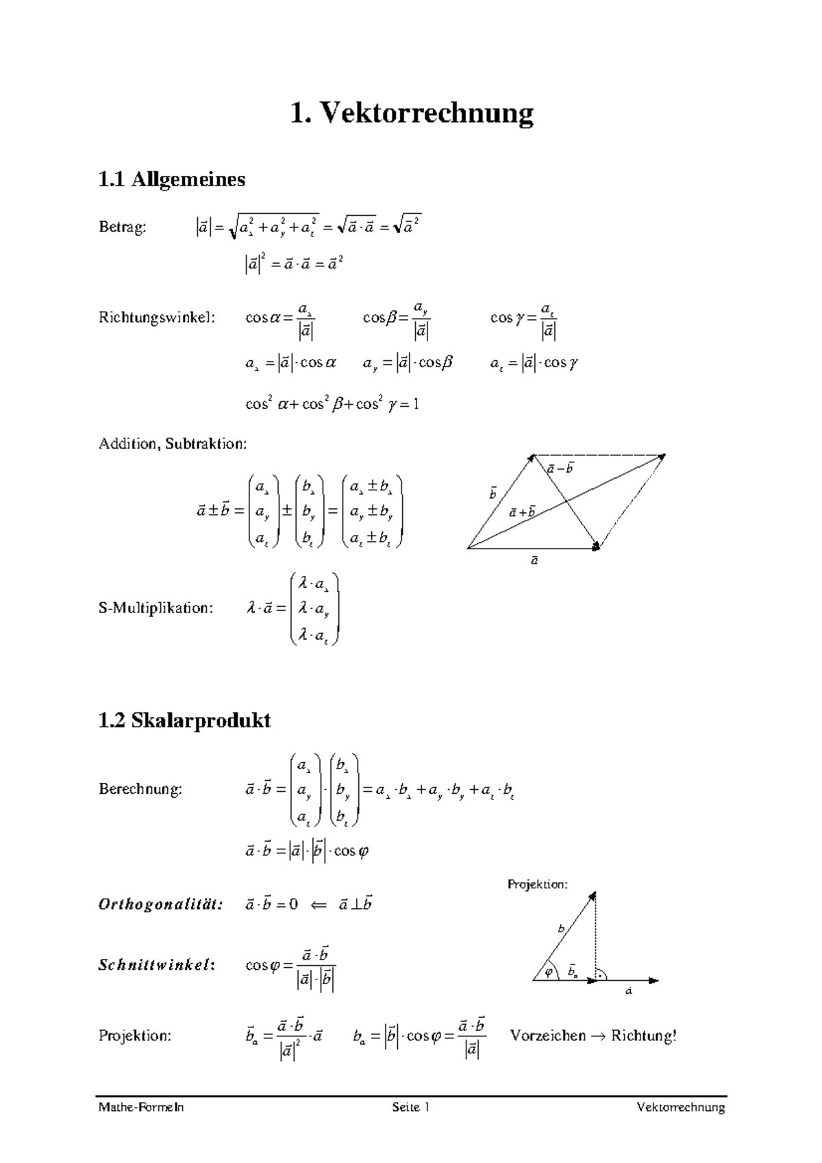 Formelsammlung Mathematik Pdf