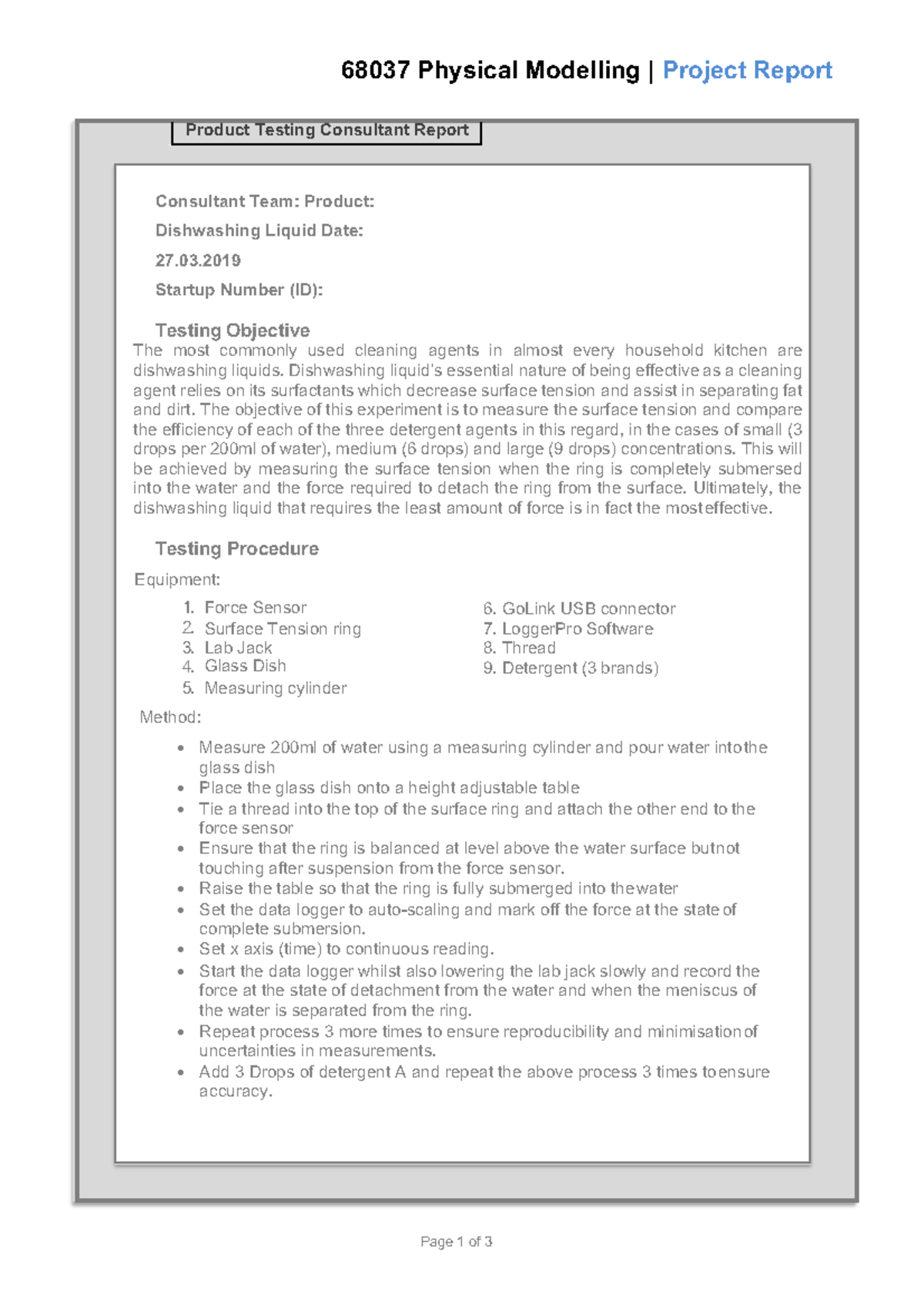 Dishwashing Liquid Report Product Testing Consultant Report