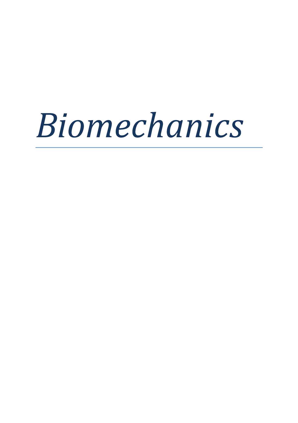 Biomechanics homework help