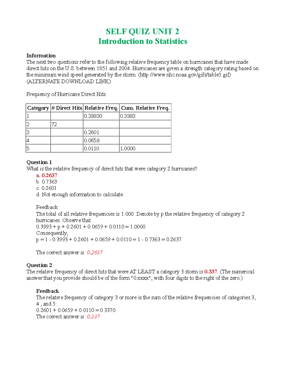 Self-Quiz Unit 2 - Selection Of My Best Coursework - SELF QUIZ UNIT 2 ...