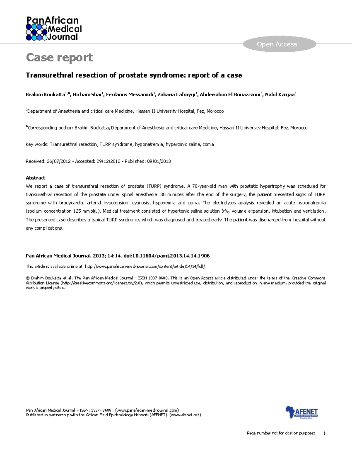 TURP Case Report - Page number not for citation purposes 1 ...