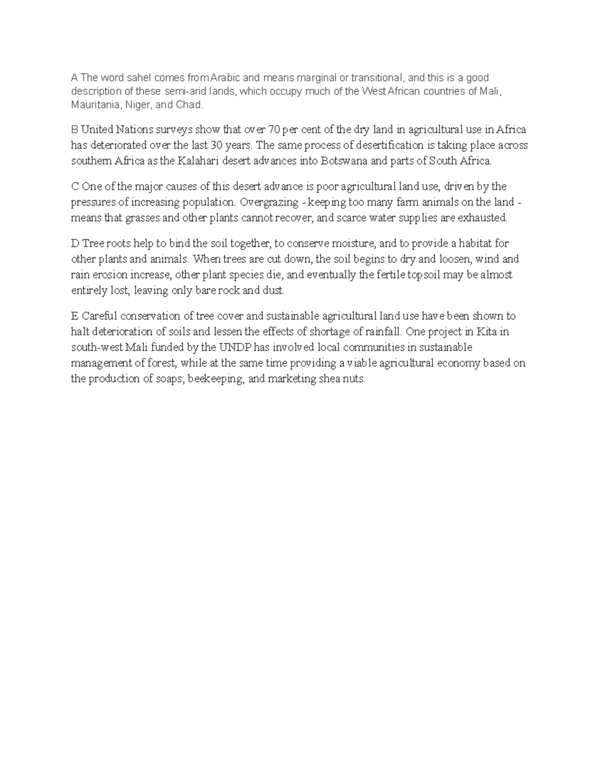 Summary moqeq2 A The word sahel comes from Arabic and means