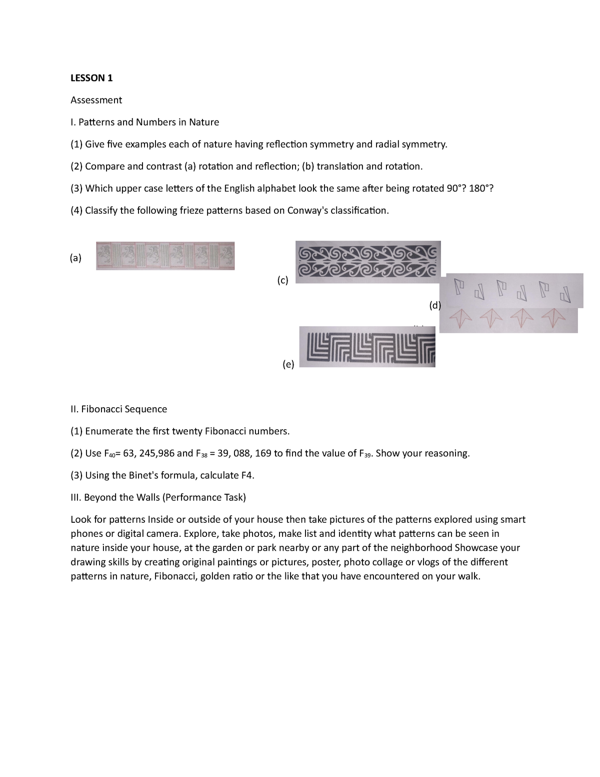 mmw-lesson-1-assessment-i-patterns-and-numbers-in-nature-1-give-five-examples-each-of