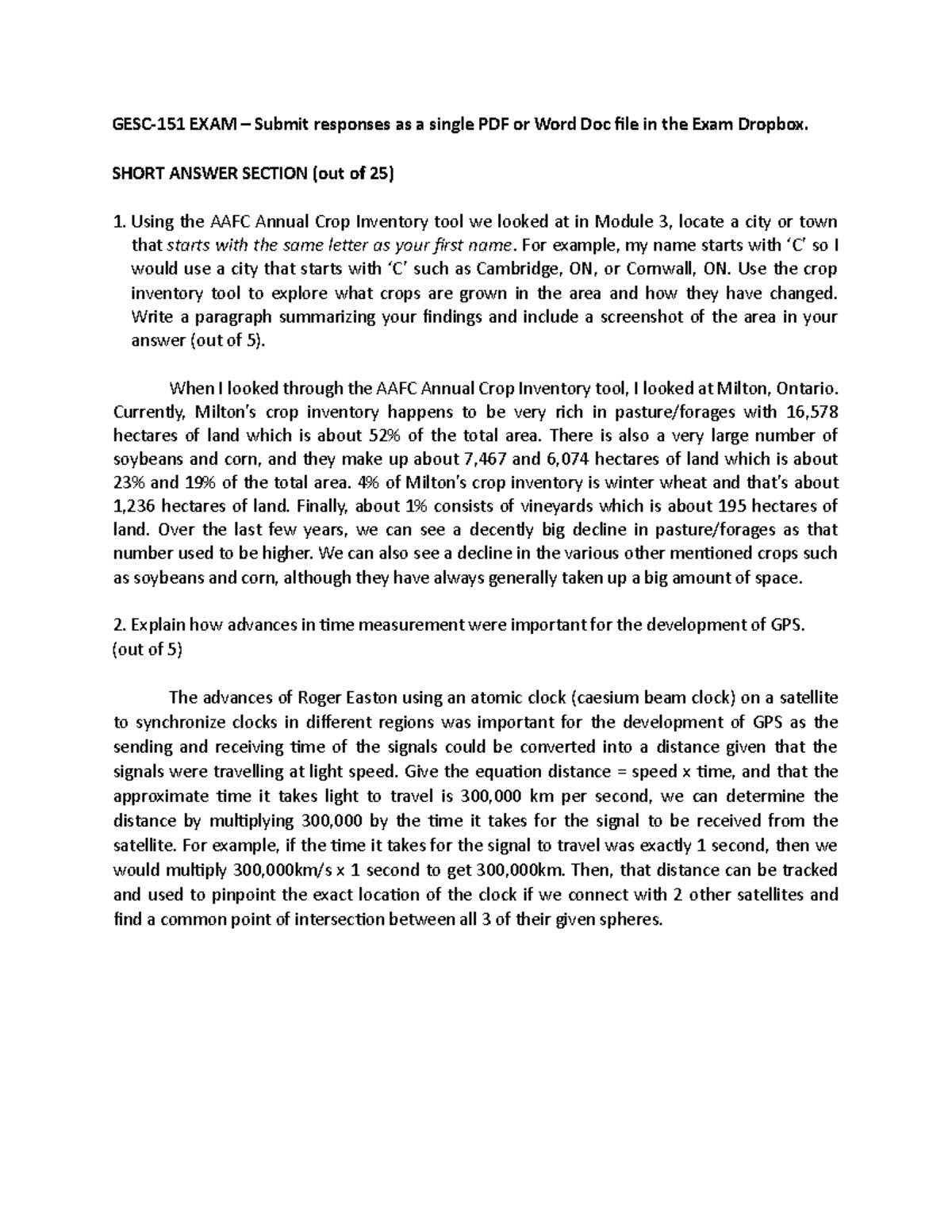Exam - bozo - GESC-151 EXAM – Submit responses as a single PDF or Word ...