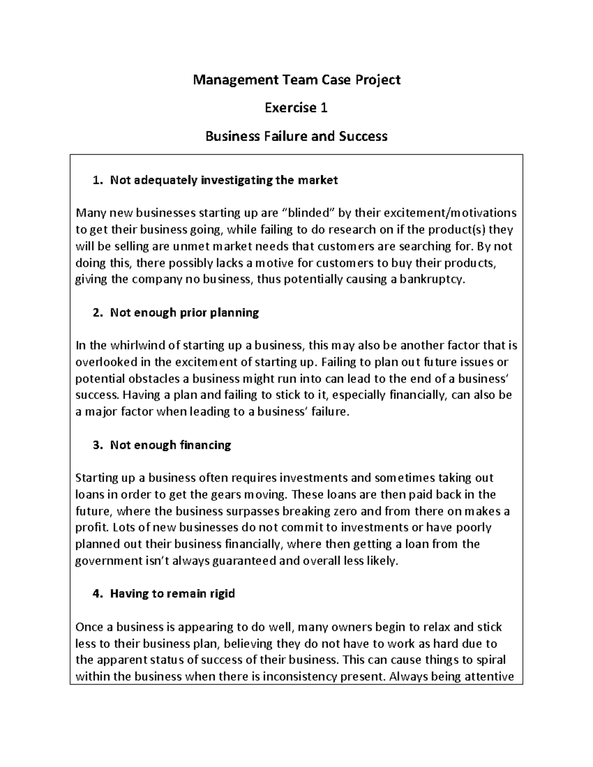 project management case study exercise