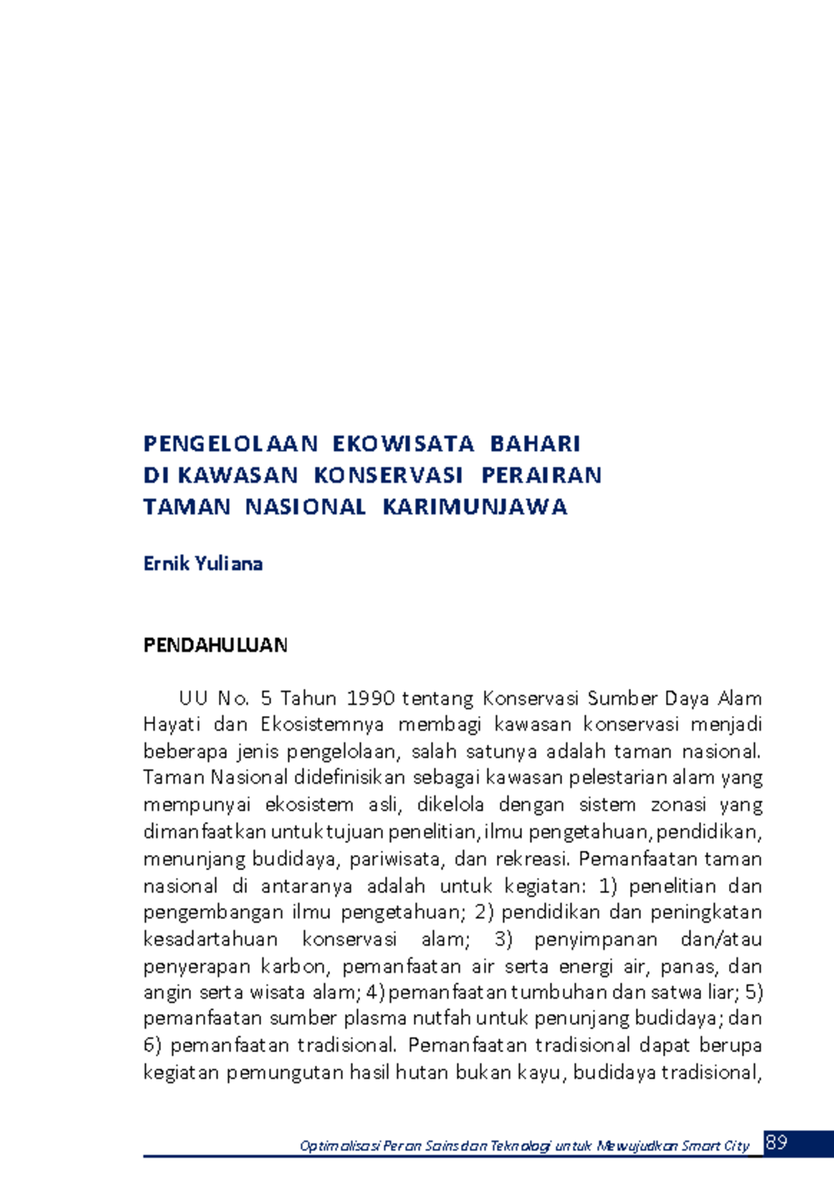 Pengelolaan Ekowisata Bahari - PENGELOL AAN EKOWISATA BAHARI DI KAWASAN ...