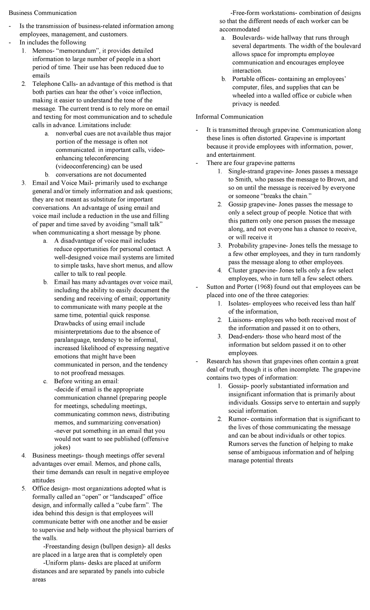 Business Communication - In includes the following Memos- “memorandum ...