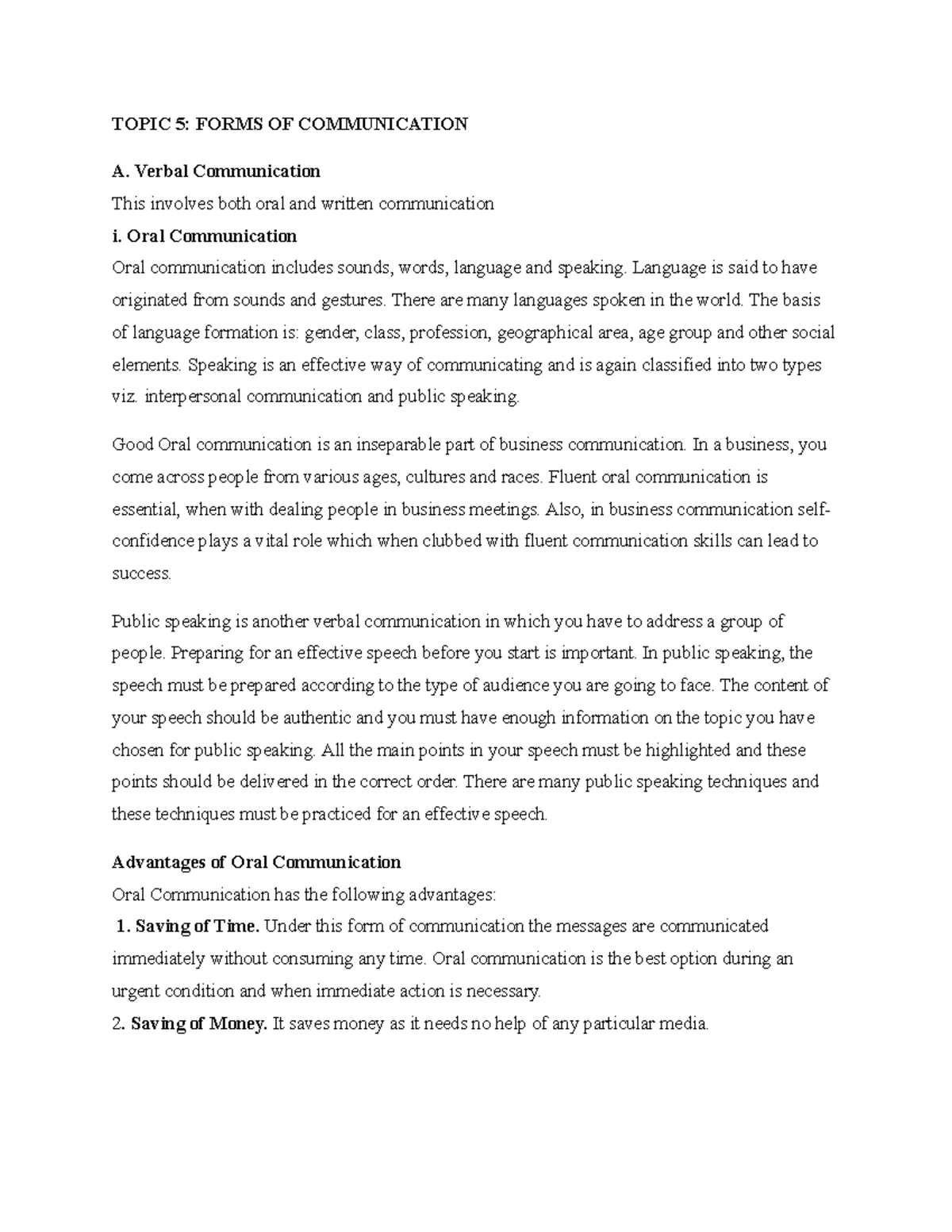 Communication Topic 5 Forms OF Communication - TOPIC 5: FORMS OF ...