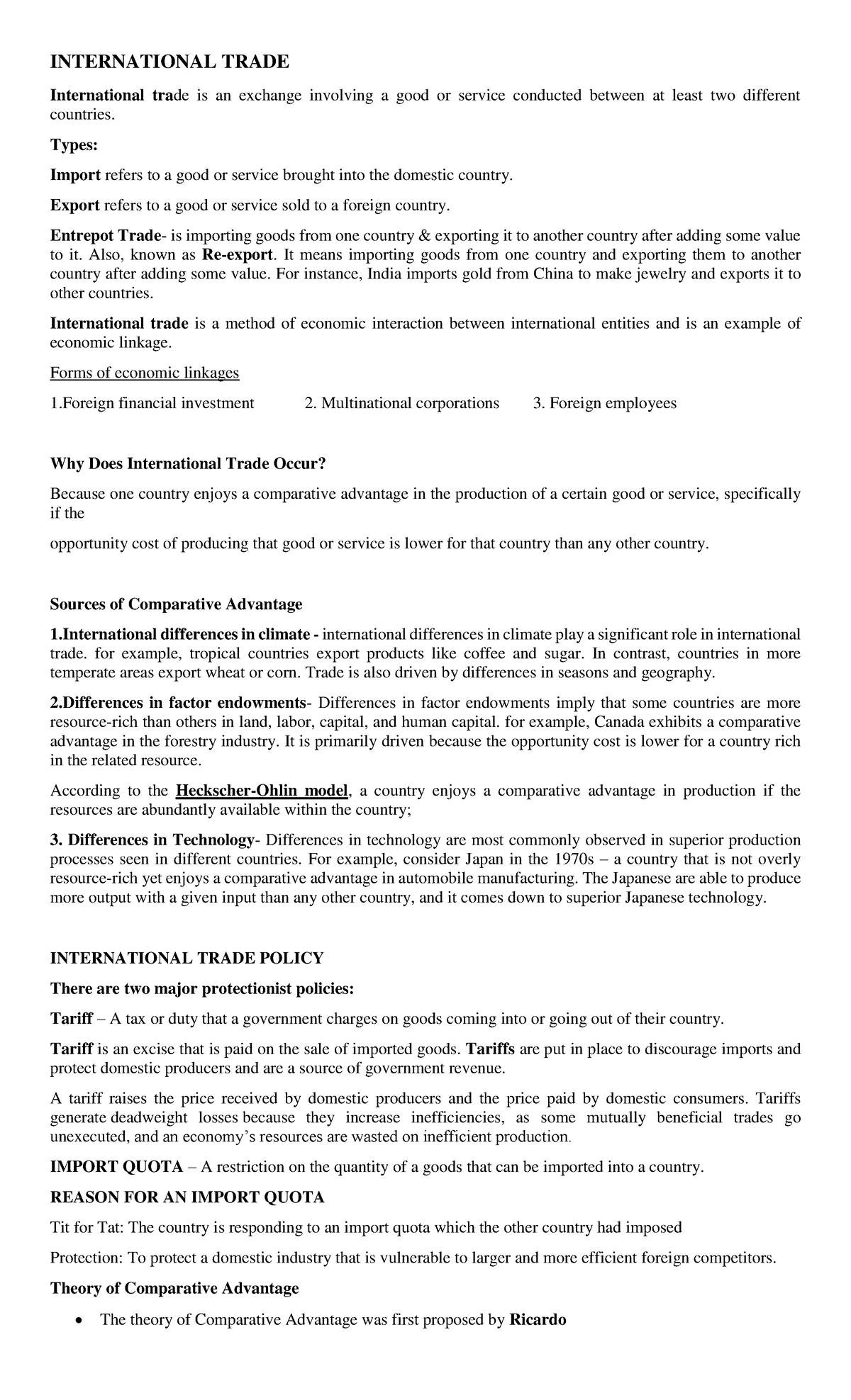 Reviewer International Trade Midterm - INTERNATIONAL TRADE ...