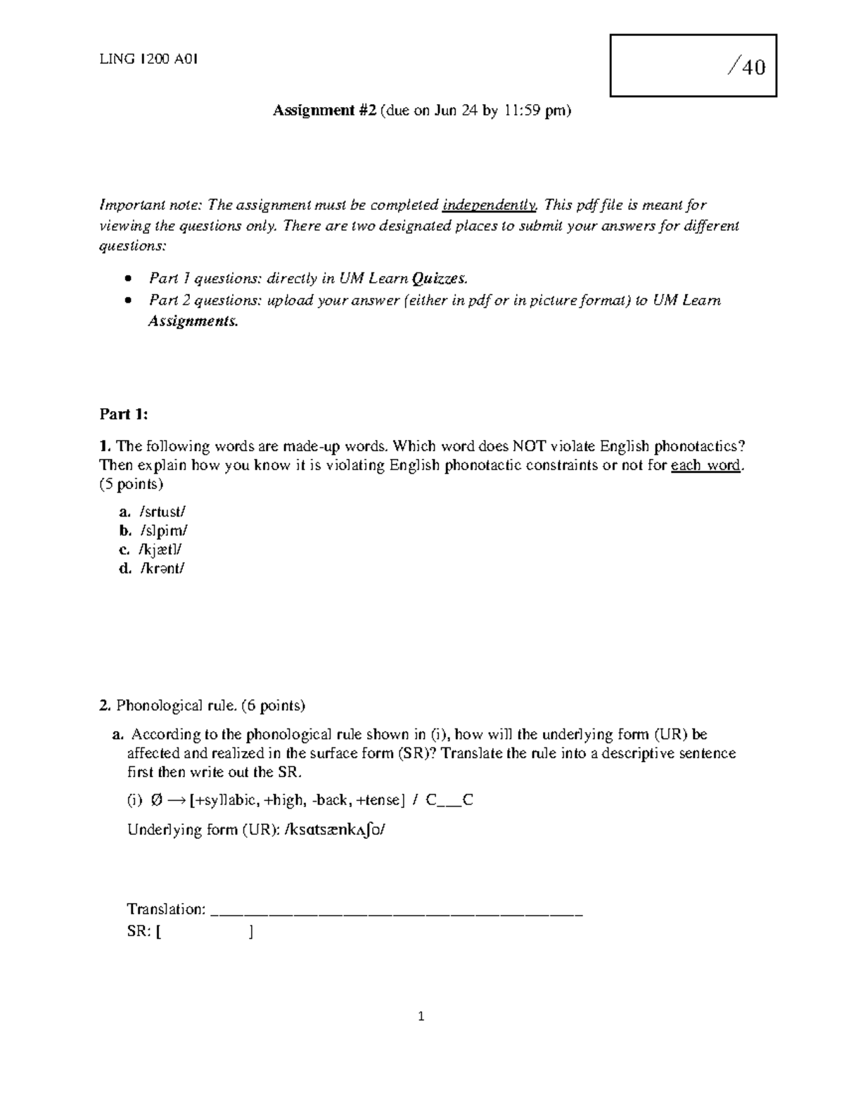 Assignment #2 - Warning: TT: Undefined Function: 32 Assignment #2 (due ...