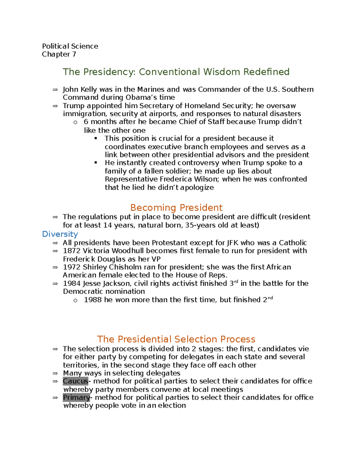 Political Science Chapter 7 notes .docx - StuDocu