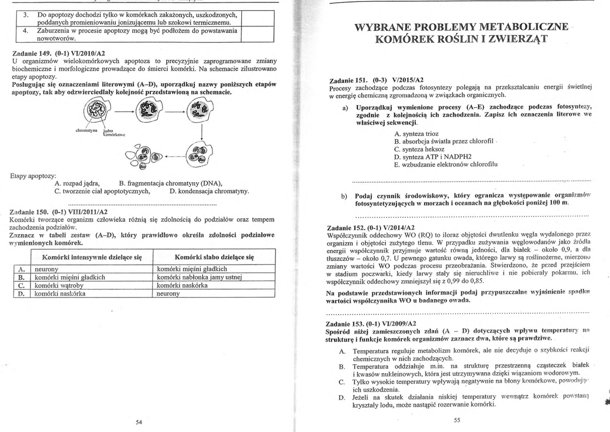Metabolizm wittowski - Biologia - Zakres rozszerzony - Studocu