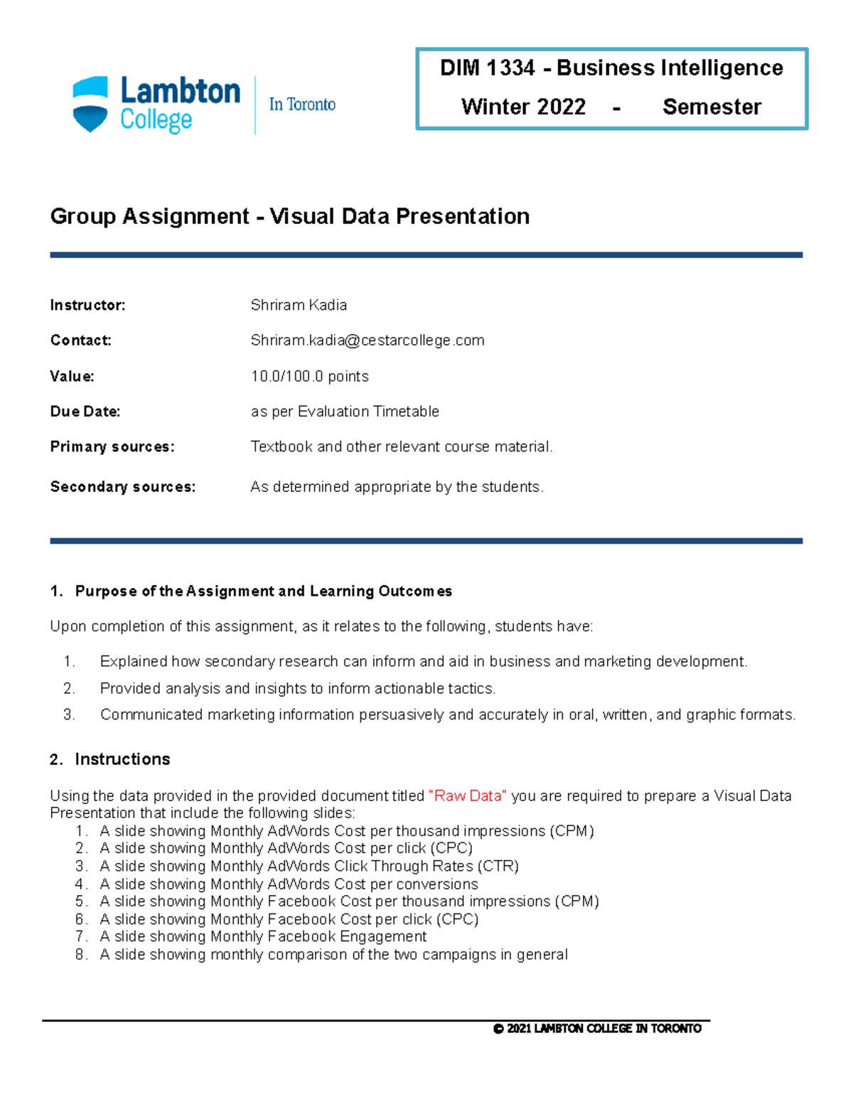Group Assignment 1 - Visual Data Presentation - Instructions - Group ...