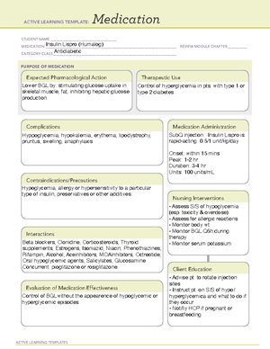 Clopidogrel - nursing material - ACTIVE LEARNING TEMPLATES Medication