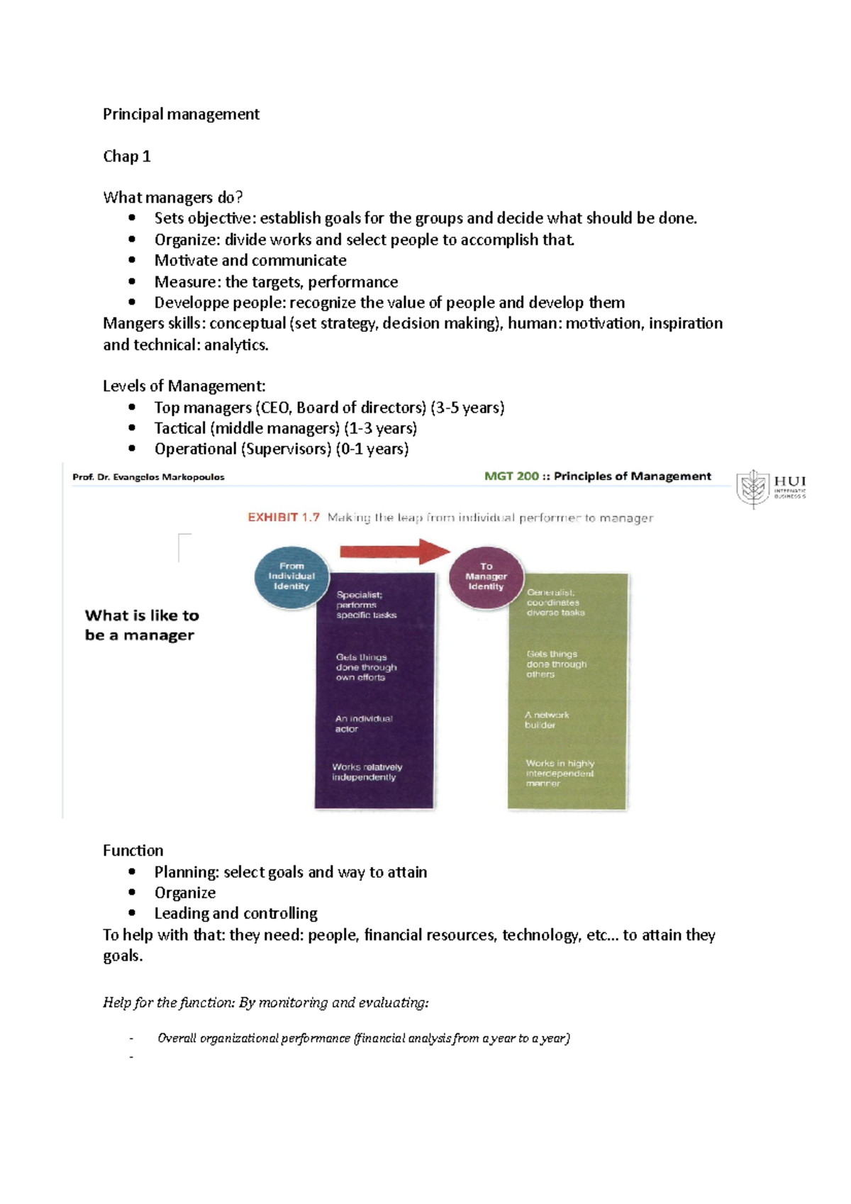 Principal management - Lecture notes 2 - Principal management Chap 1 ...