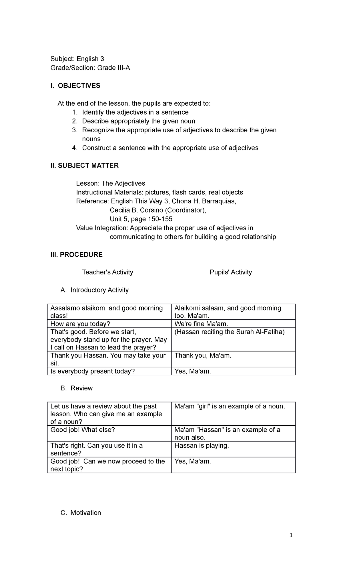 405693602 Detailed Lesson Plan in English 3 docx - Subject: English 3 ...