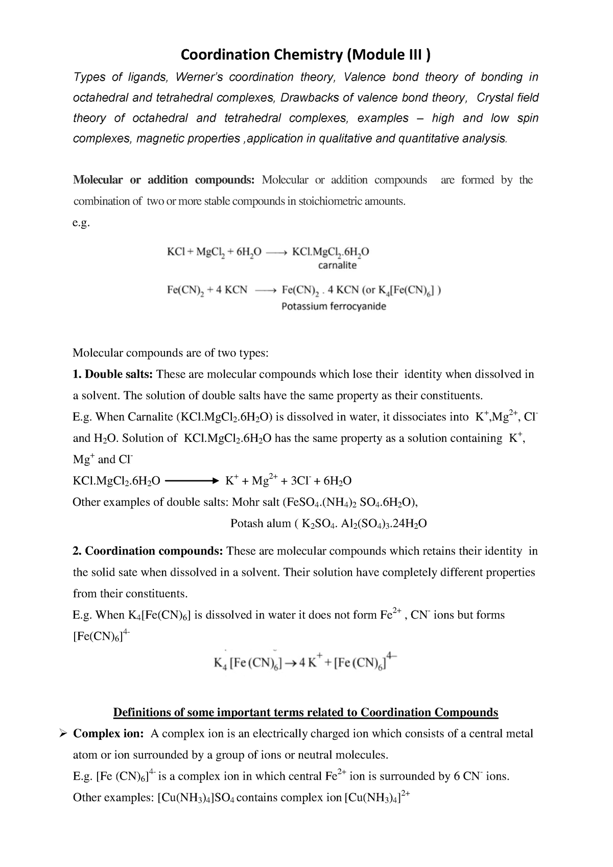 5 6199560695051190986 - Coordination Chemistry (Module III ) Types of ...