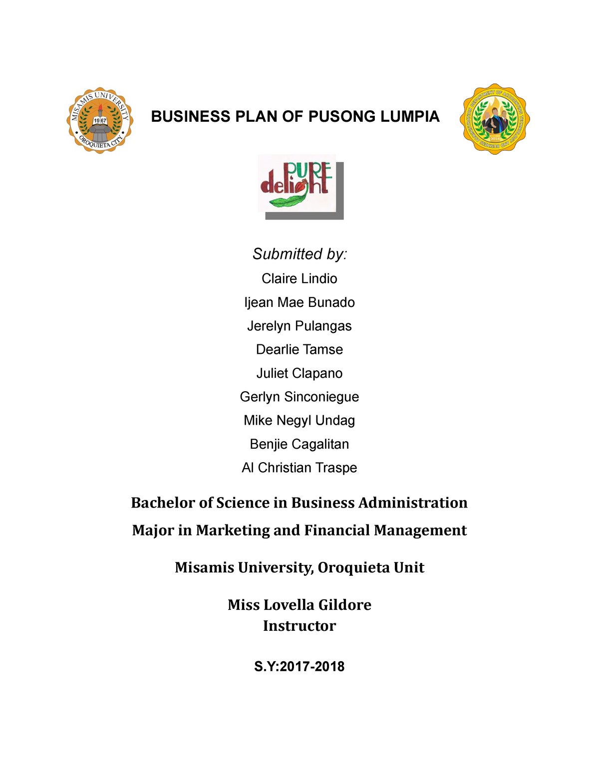 Business plan for lumpia