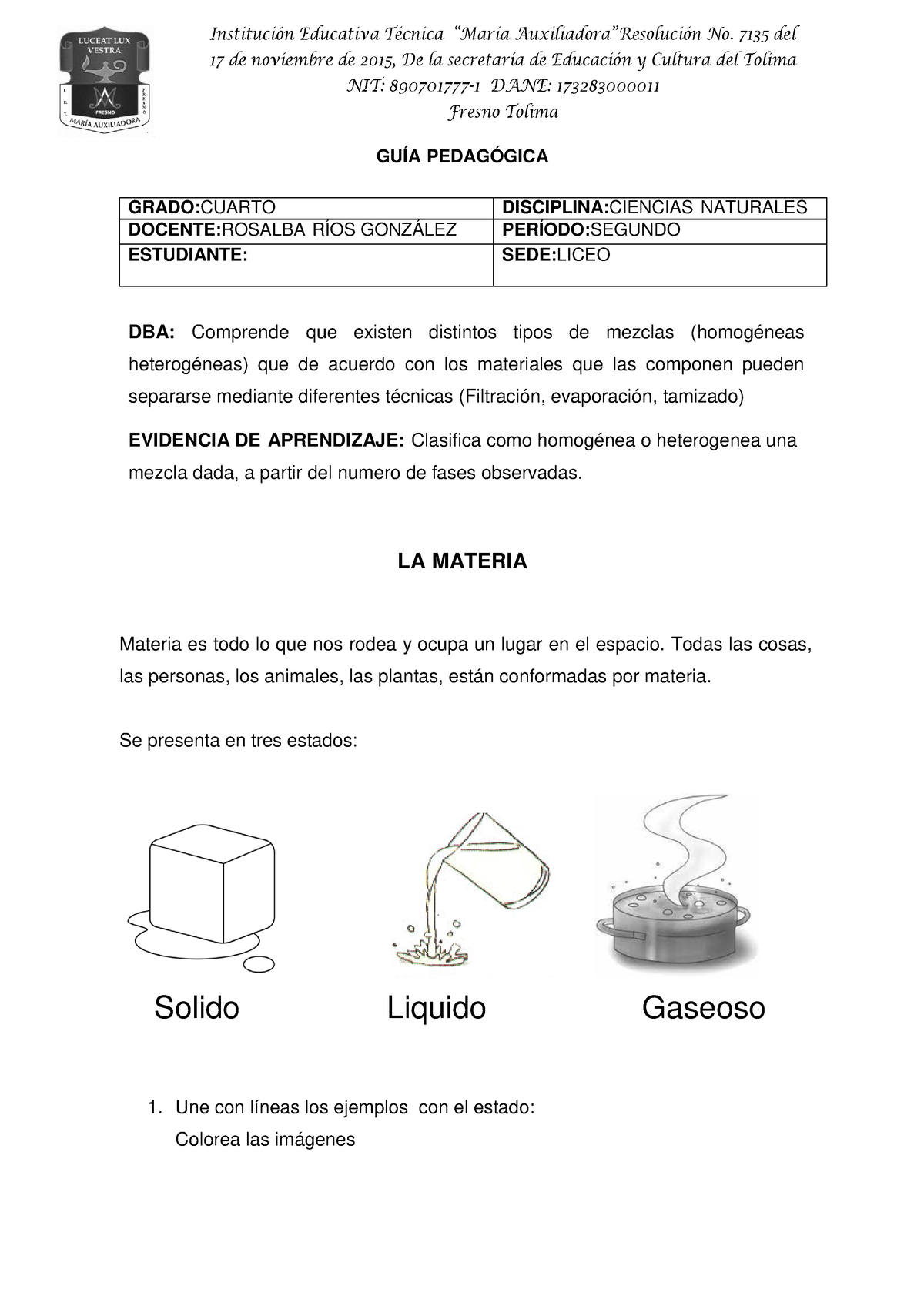 GuÍa Pedagógica Ciencias Naturales Cuarto Rosalba RÍos González Segundo Periodo 17 De 5631