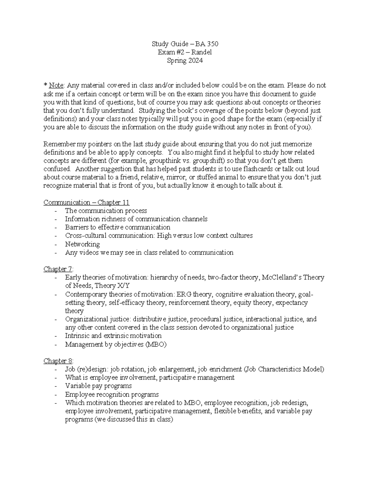 Exam 2 Study Guide - Tagged - Study Guide – BA 350 Exam #2 – Randel ...