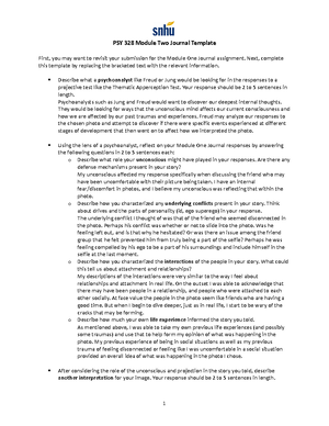 PSY 328 Module Four Journal - Your responses should each be about 2 to ...