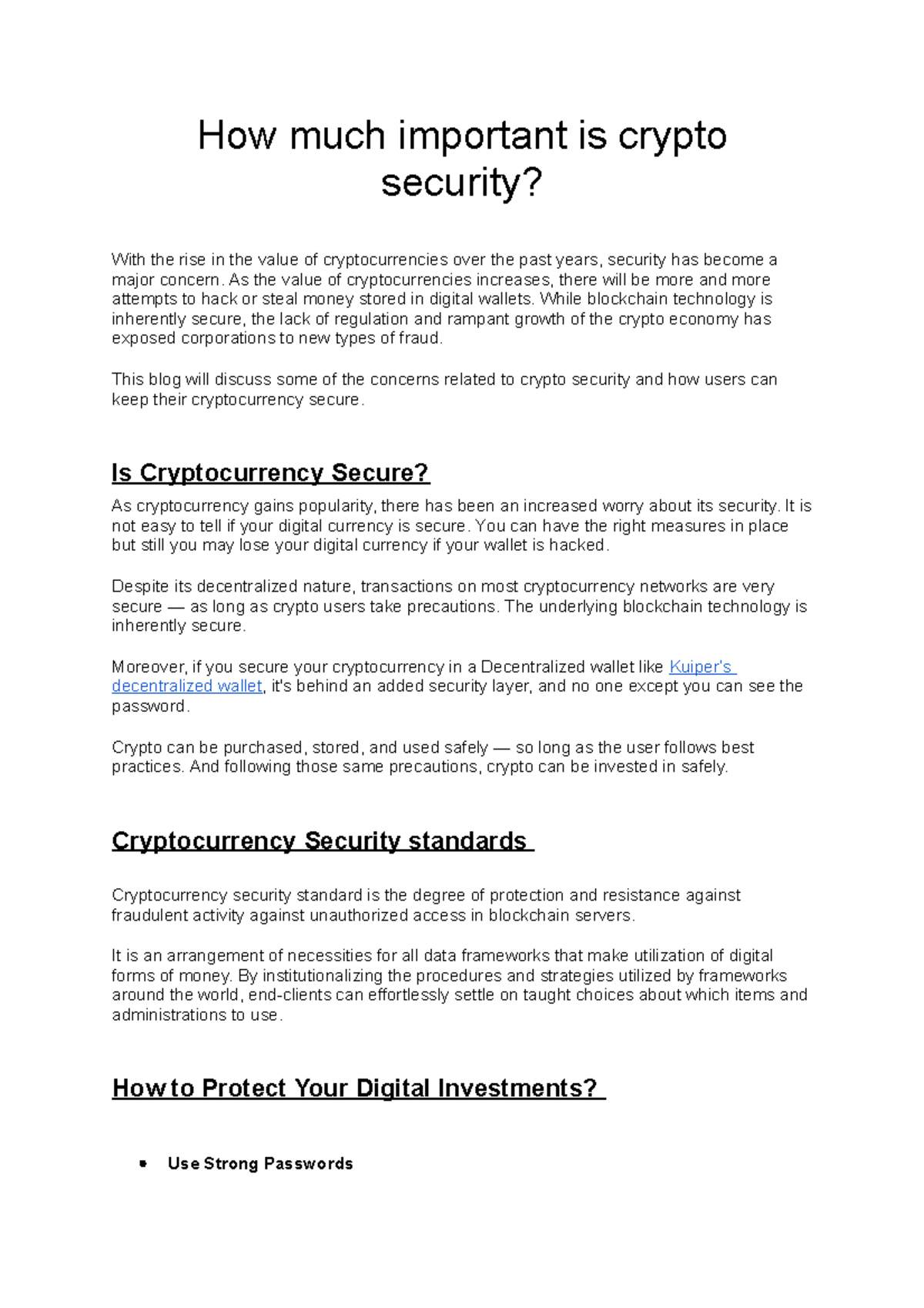 How much important is crypto security How much important is crypto