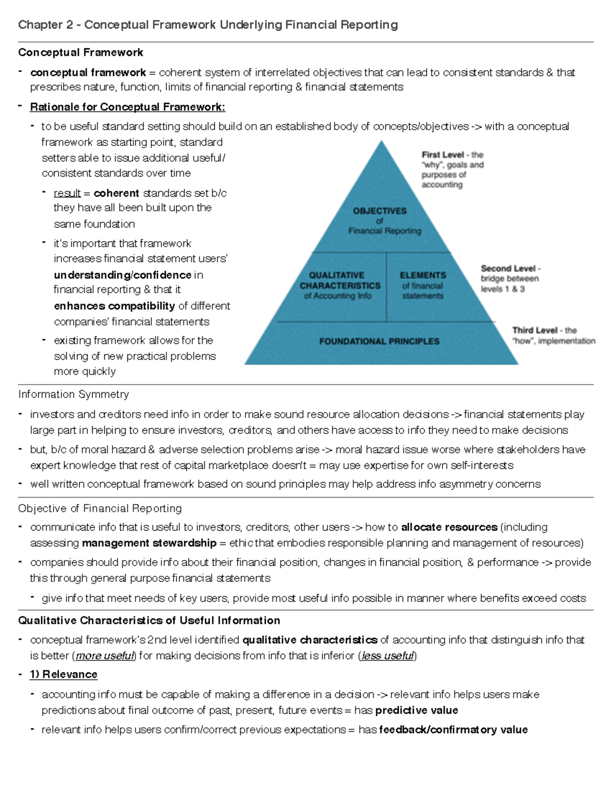 Chapter 2 (Textbook) - Framework Underlying Financial Reporting ...