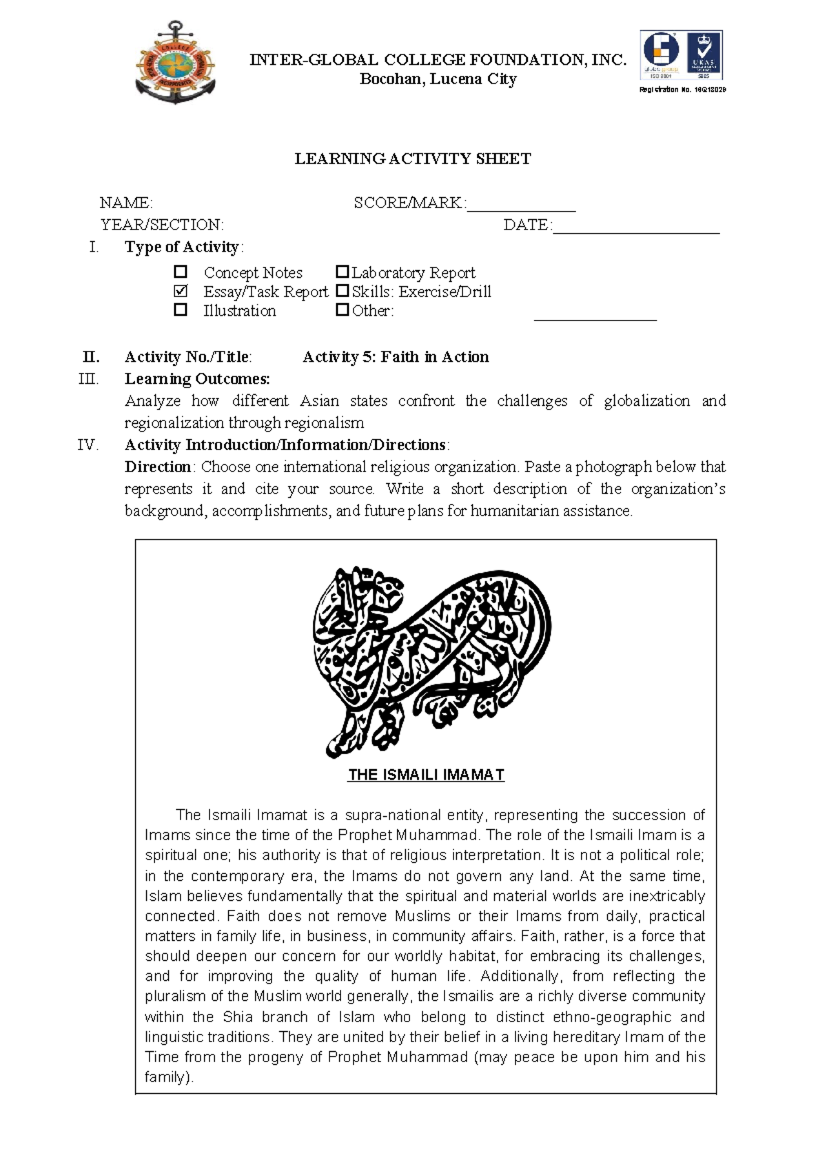 CW LAS Activity 5 - Useful for Marine Students since it's related to ...