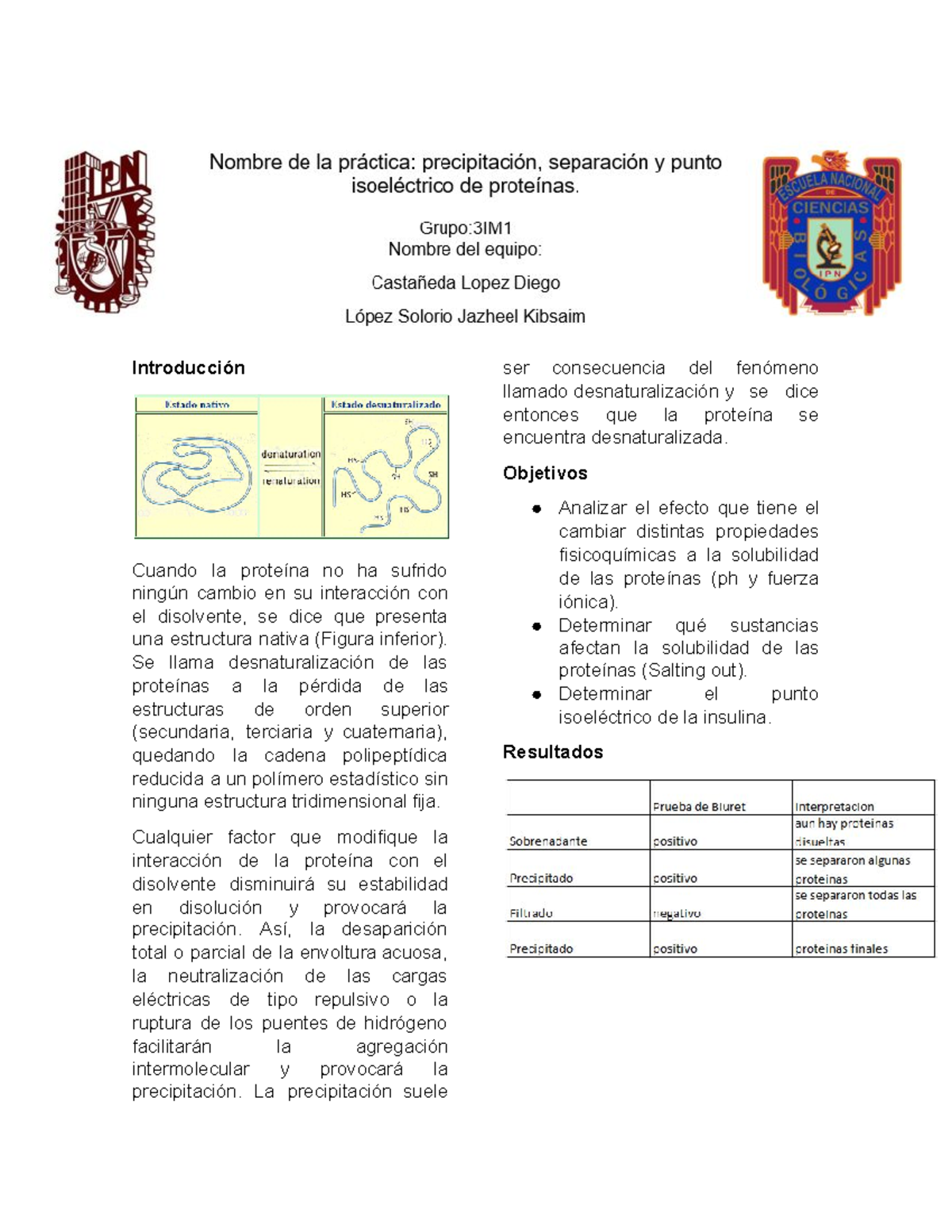 Práctica No.3 Precipitación De Las Proteínas - Introducción Cuando La ...