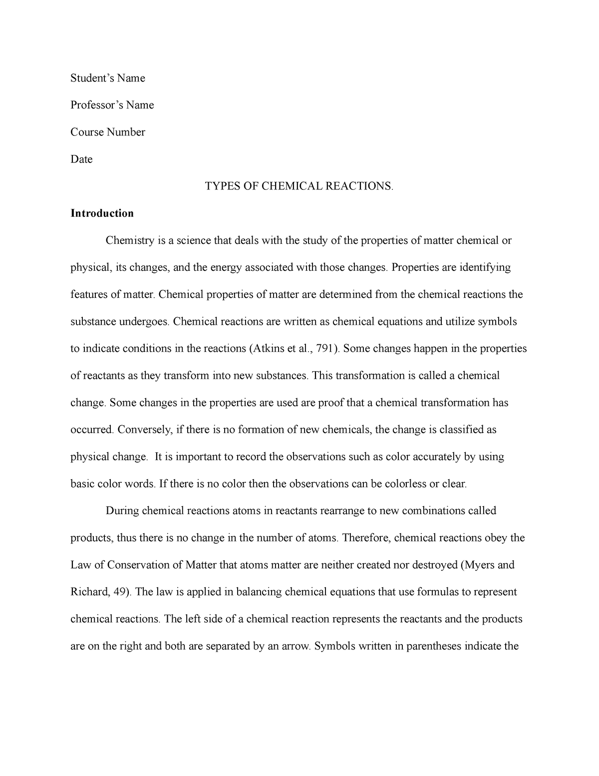 the-different-types-of-chemical-reactions-student-s-name-professor-s