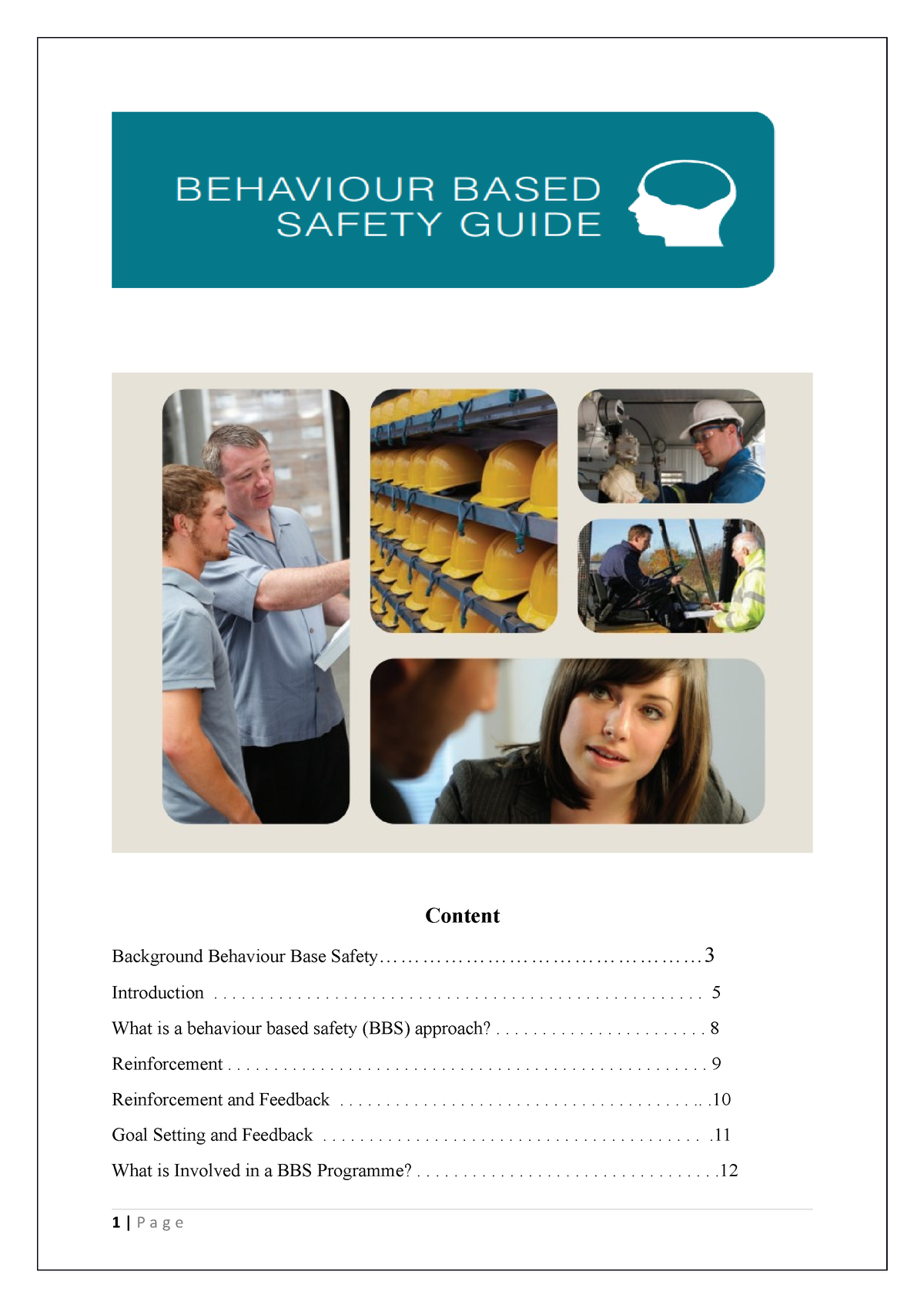 Behavioural Based Safety Handouts B45 - Content Background Behaviour ...