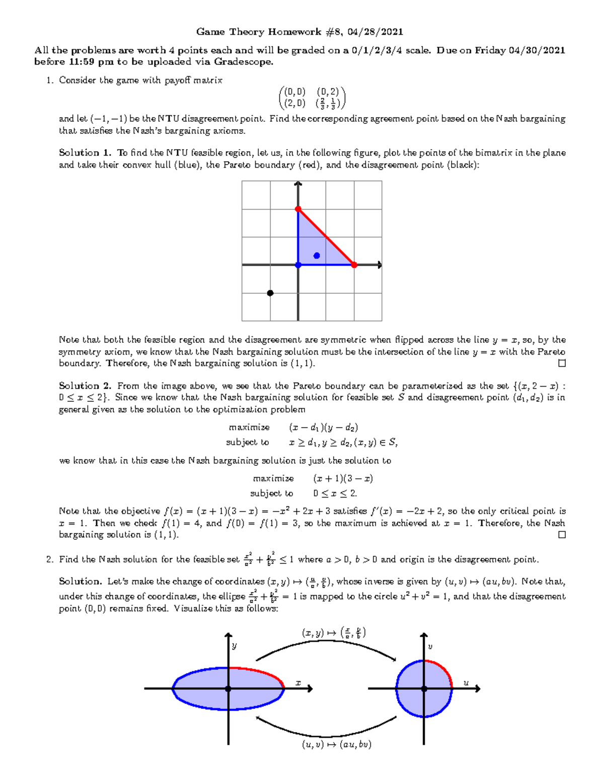 155 Spring 21 (8) soln - homework solutions for stat 155 homework 8 - Game  Theory Homework #8, - Studocu