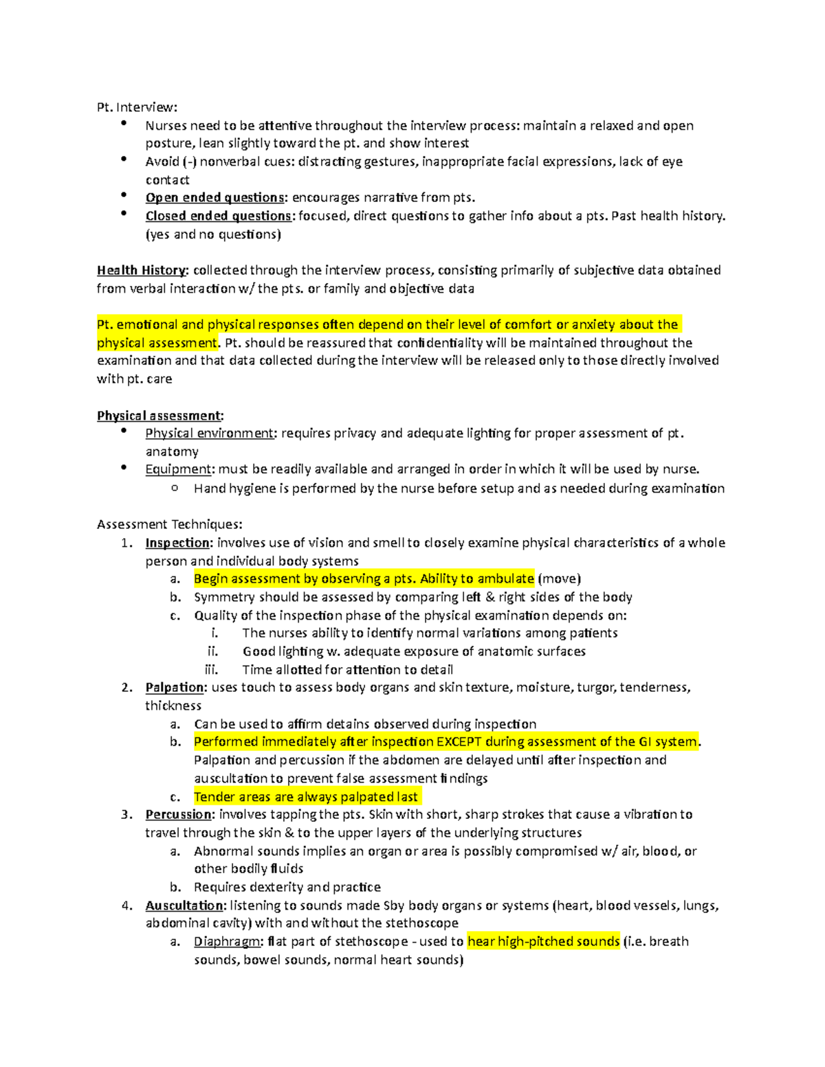 Chapter 20 Yoost Notes - Ch. 20 - Fundamentals Of Nursing - Pt ...