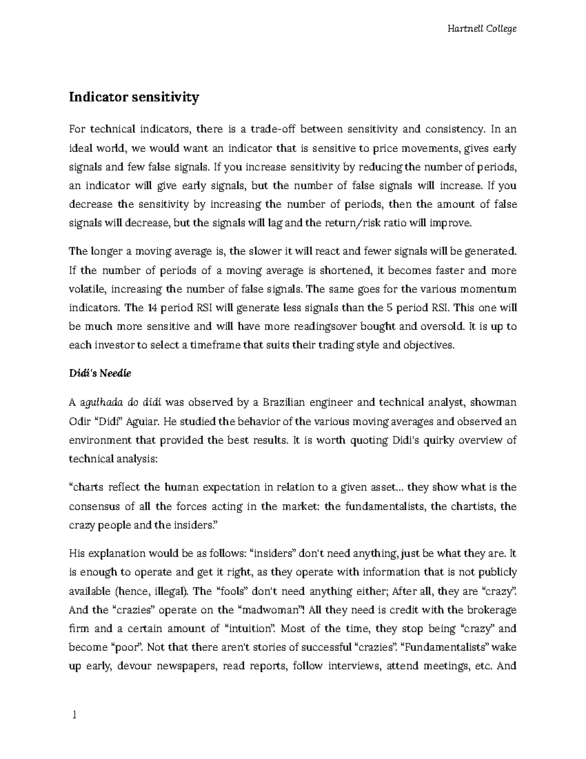 Sensitivity of business indicators. Indicator sensitivity For