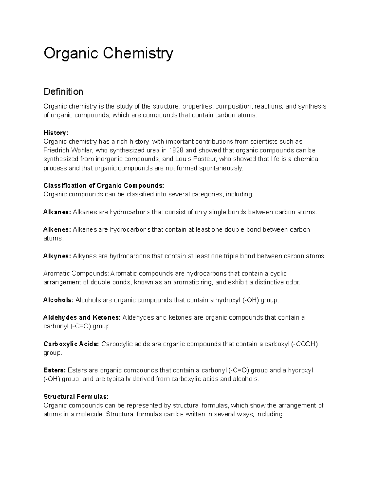 General Chemistry I (CHM1010) Lecture 41 Organic Chemistry Organic
