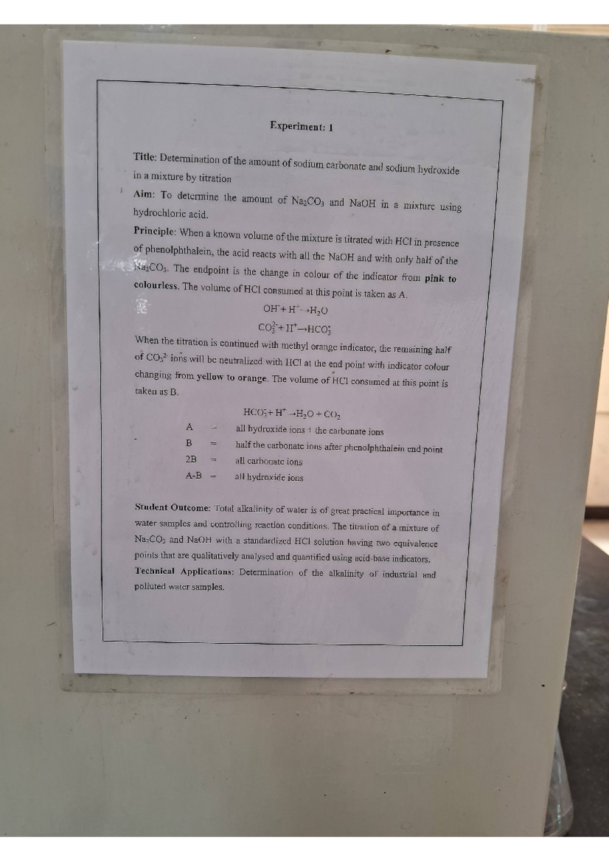 Chemistry practical viva - Experiment: 1 Title: Determination of the ...