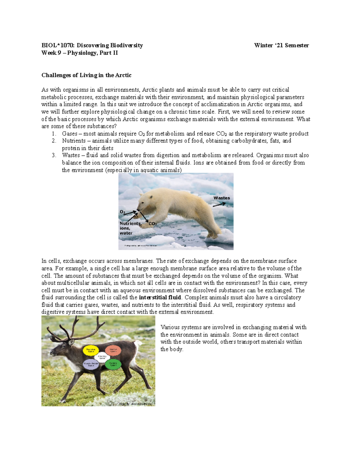 Week 9 Lecture Notes - BIOL*1070: Discovering Biodiversity Winter ‘21 ...